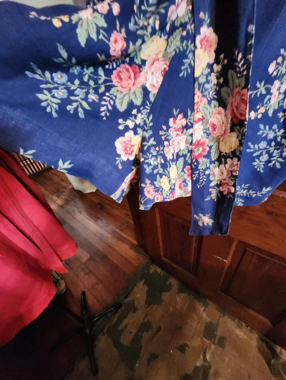 Sezane Navy Floral Linen Blend Romper